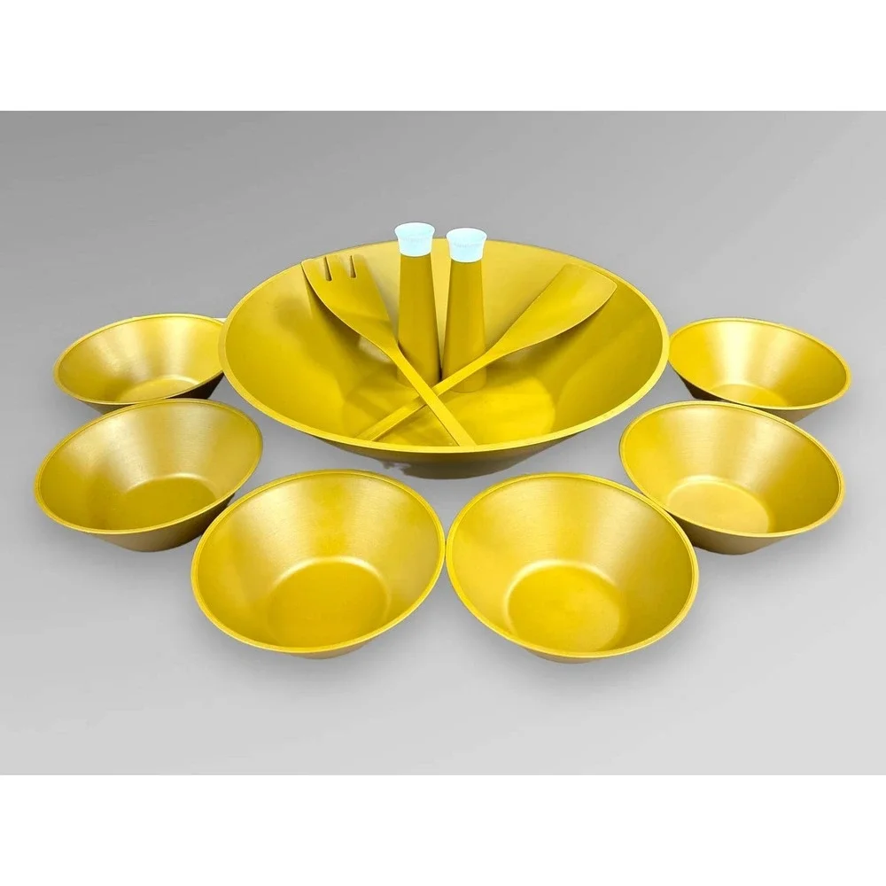 David Douglas Salad Bowl Set 11 Pc Harvest Gold 1970s MCM‎